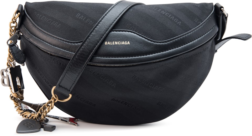 Balenciaga Everyday Printed Leather Drawstring Backpack in Black for Men
