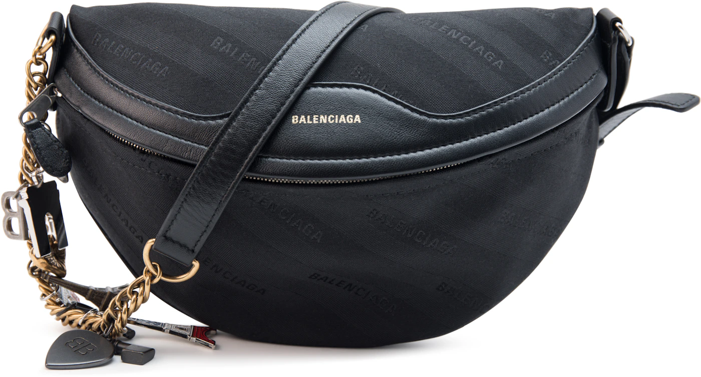Balenciaga Souvenir Graffiti Belt Bag XXS White in Leather with Silver-tone  - US