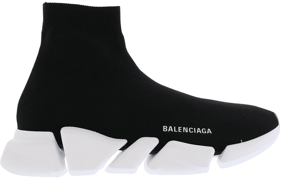 Balenciaga Speed 2.0 Black White Sole - 654020 W2DI2 1091 -