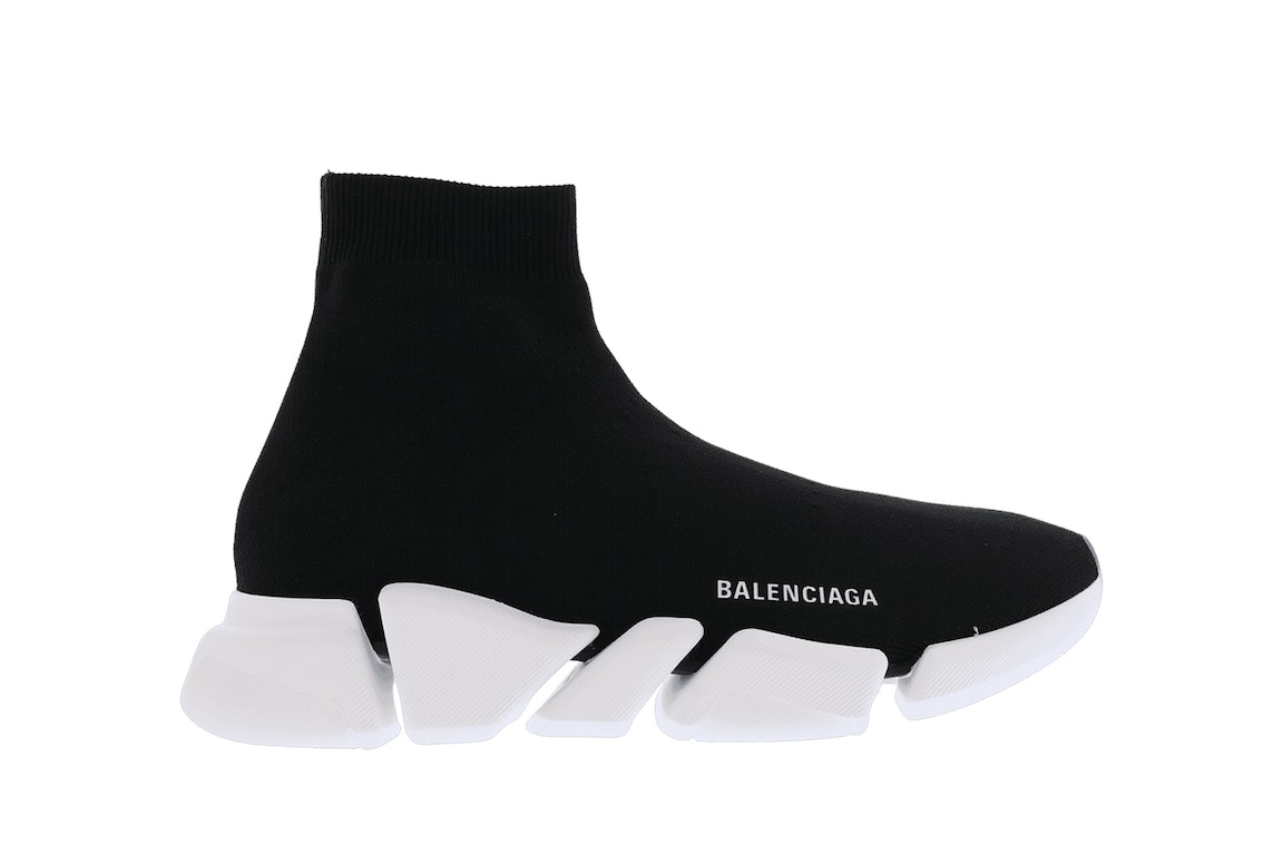 Pre-owned Balenciaga Speed 2.0 Black White Tansparent Sole