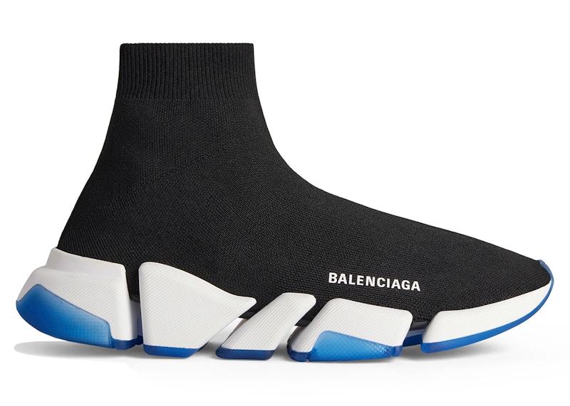 Balenciaga Speed 2.0 Clear Sole Black White Blue Men s 654020W2DI21094 US