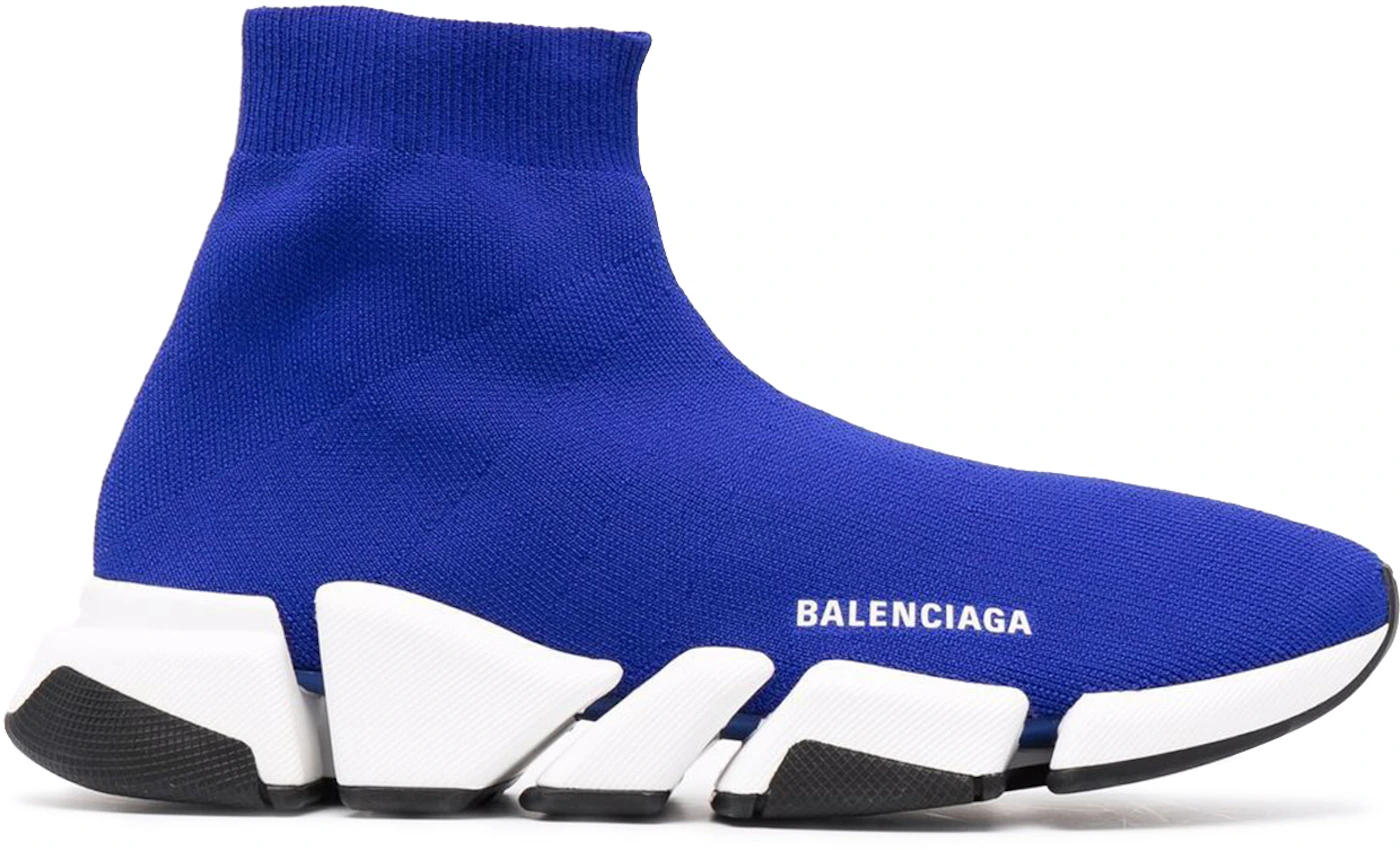 Balenciaga Speed 2.0 Men's Black/White/Red Sock Sneakers New
