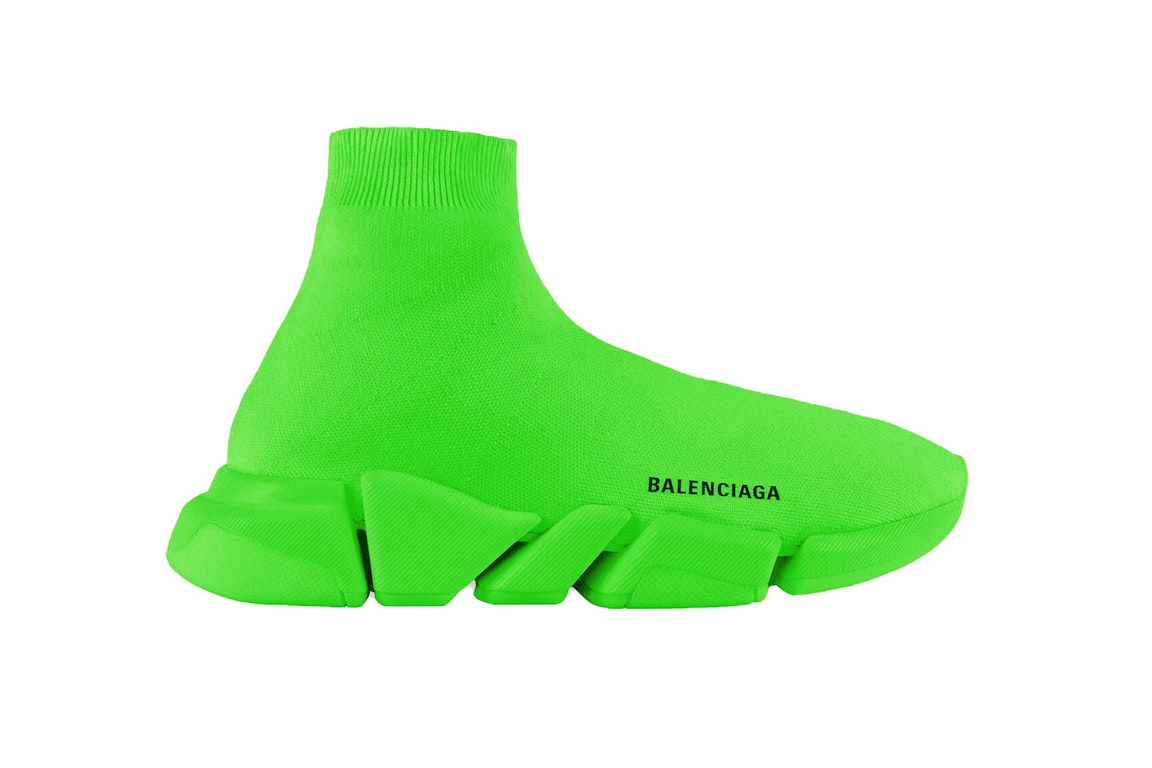 Pre-owned Balenciaga Speed 2.0 Fluo Green