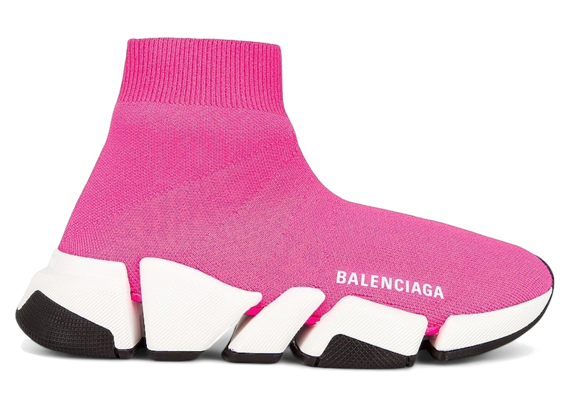 Pre-owned Balenciaga Speed 2.0 (women's) Sneakers In Fluorescent Pink/white/black In Multi