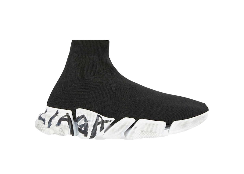 Balenciaga Speed 2.0 Graffiti Recycled Knit Black Women s