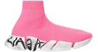 Balenciaga Speed 2.0 Graffiti Recycelter Strick Fluo Rosa (Damen)