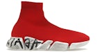 Balenciaga Speed 2.0 Graffiti Rot Weiß