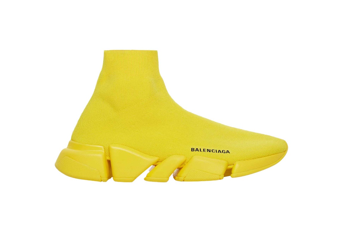 Pre-owned Balenciaga Speed 2.0 Monochrome Recycled Knit Yellow