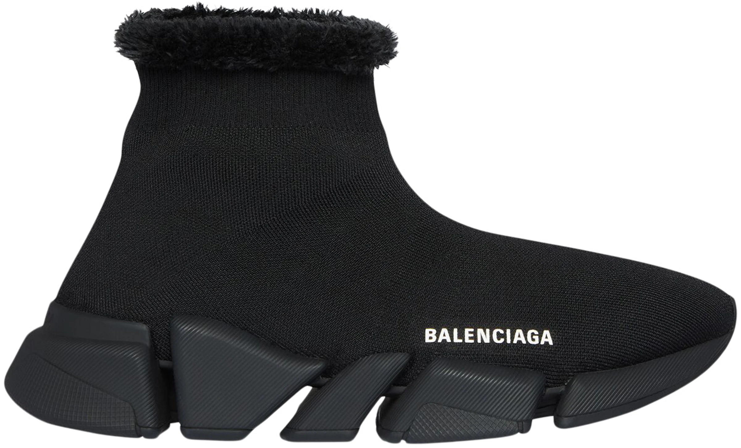 Balenciaga Speed 2.0 Recycled Fake Fur Black (Women's) - 669789W2DI31000 US