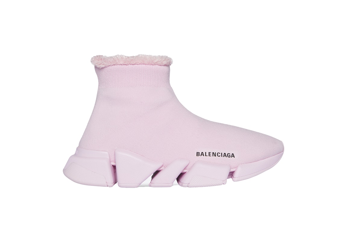 Pre-owned Balenciaga Speed 2.0 Recycled Knit Fake Fur Pink (women's)