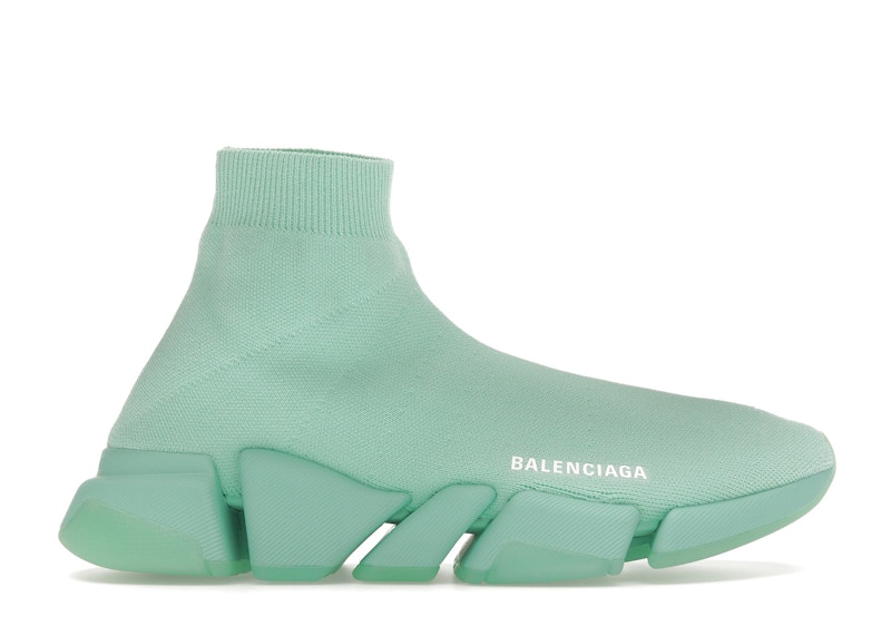 Pre-owned Balenciaga Speed 2.0 Recycled Transparent Sole (women's) Sneakers In Green