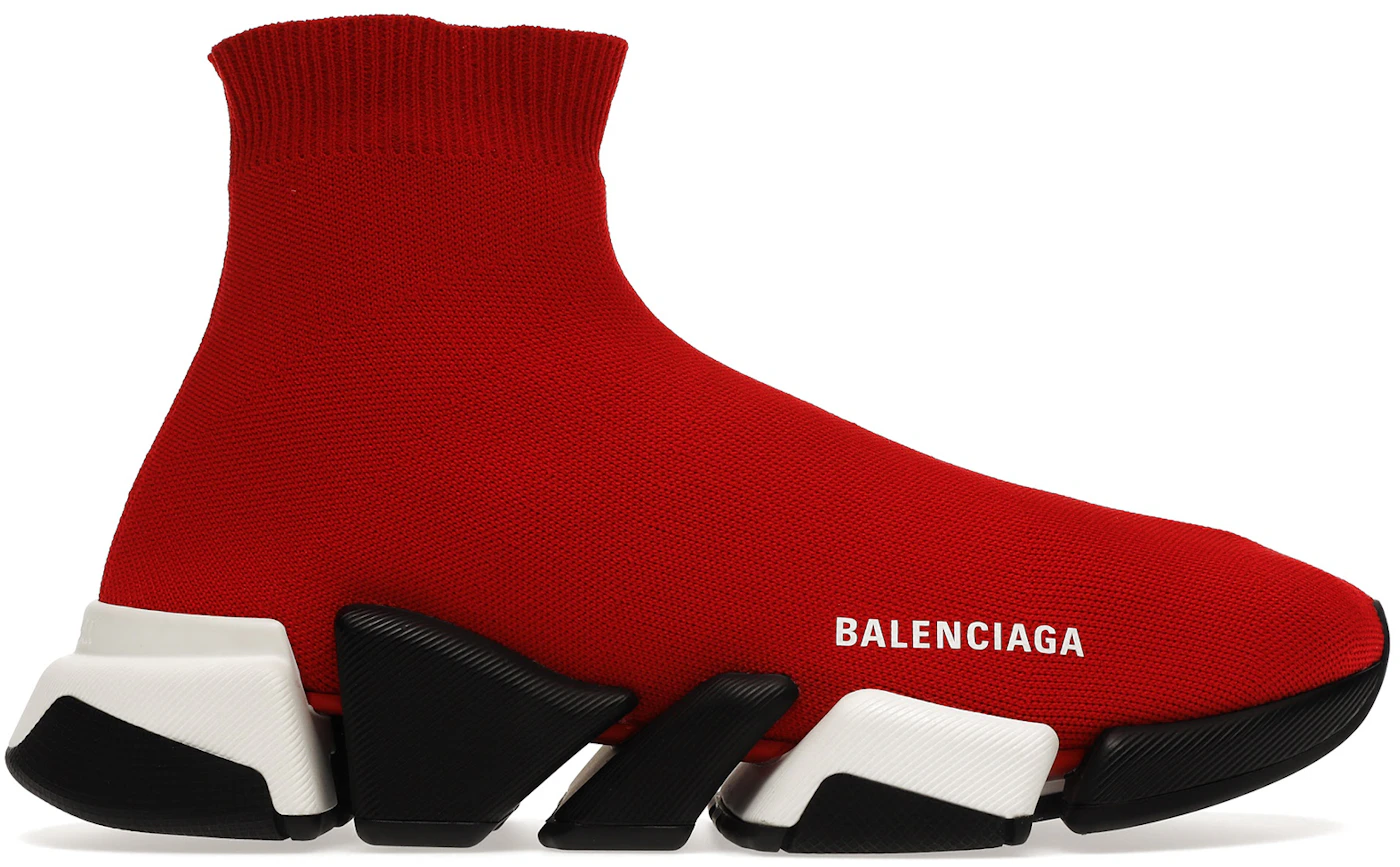 Balenciaga Speed 2.0 LT Bicolor Special Red/Blk/White Sz. 46 Mens Sneakers  Shoes