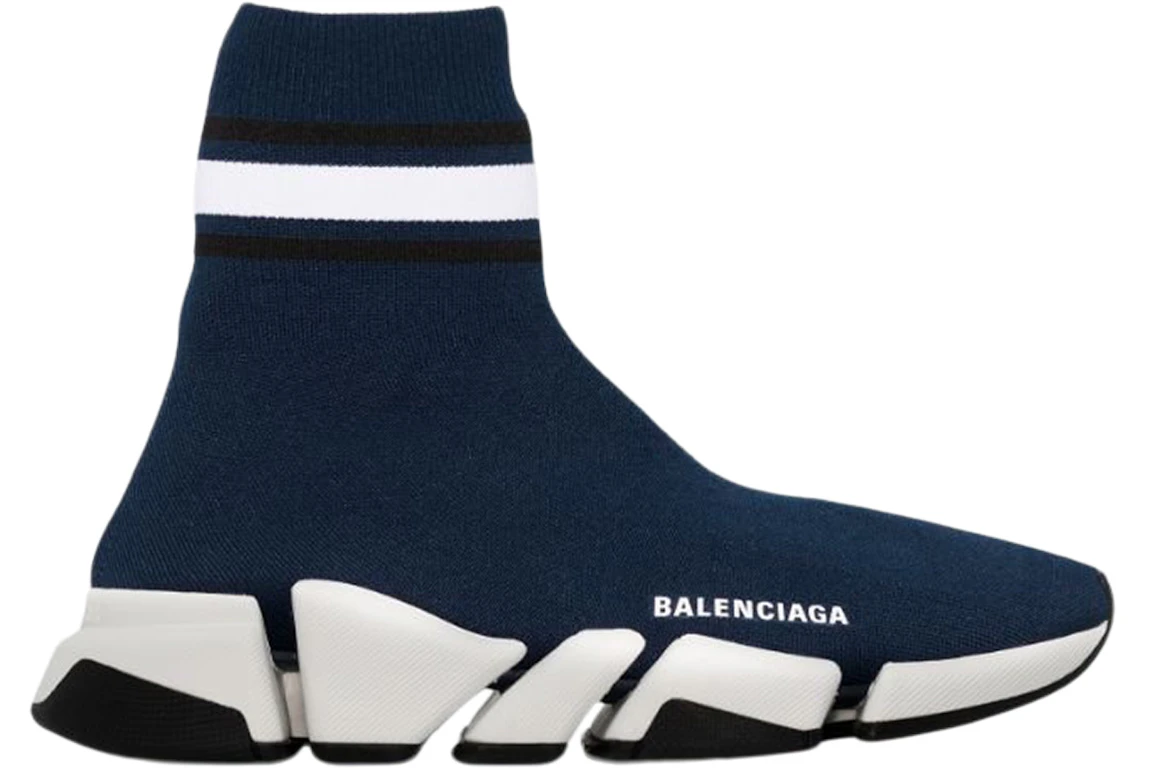 Balenciaga Speed 2.0 Striped Navy Blue Black White (Women's)