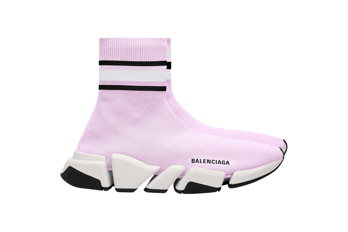 Pre-owned Balenciaga Speed 2.0 Stripped Pink (women's) In Pink/white/black