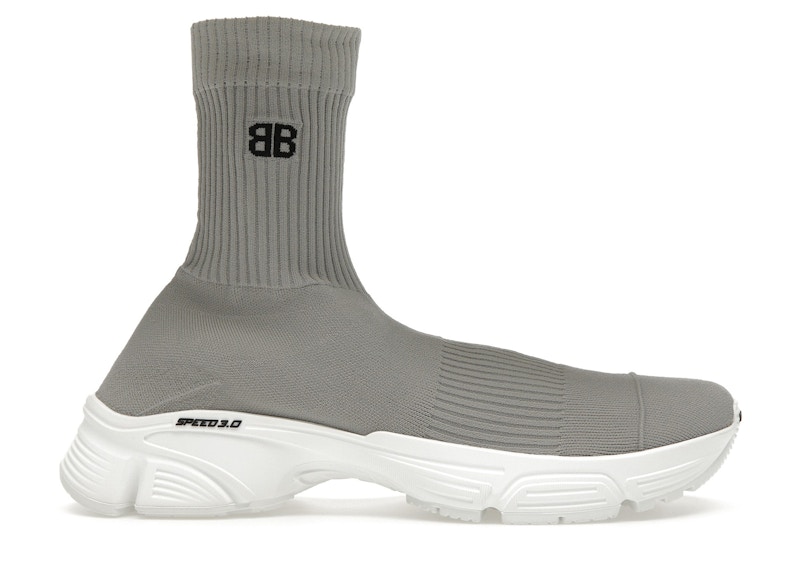 【BALENCIAGA】Speed 3.0 Sneakers White Balenciaga Speed 3.0 Knit High Top Sock Sneakers Women's 40