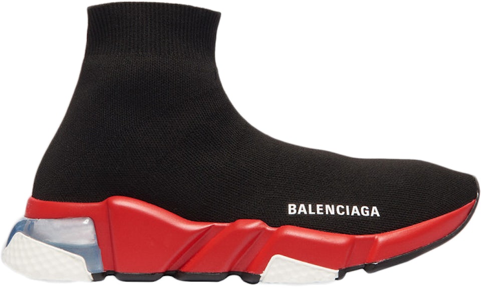 Balenciaga Speed Clear Sole Black Red Men's - 607544W05GH1038 - US