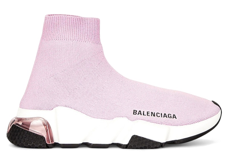 Pre-owned Balenciaga Speed Clear Sole (women's) Sneakers In Light Pink/white In Multi