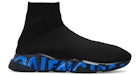 Balenciaga Speed Graffiti Schwarz Blau