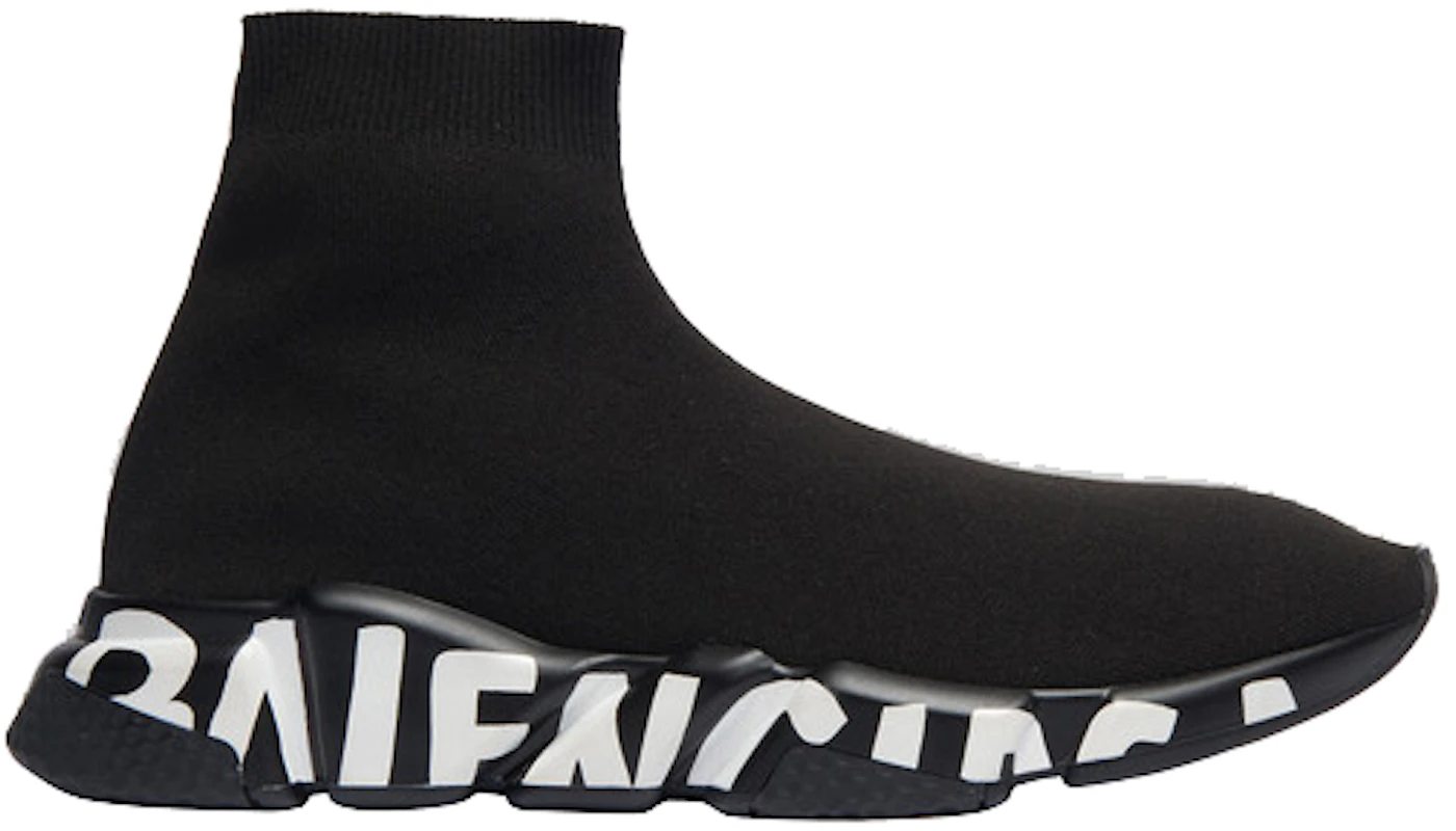 Uredelighed vision inflation Balenciaga Speed Graffiti Trainers Black White Logo (Women's) -  605942W05GE1006 - US