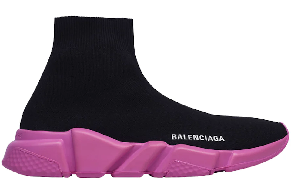 Balenciaga Speed Sneakers Black Pink Sole (Women's) - 566936W05G01000 - US