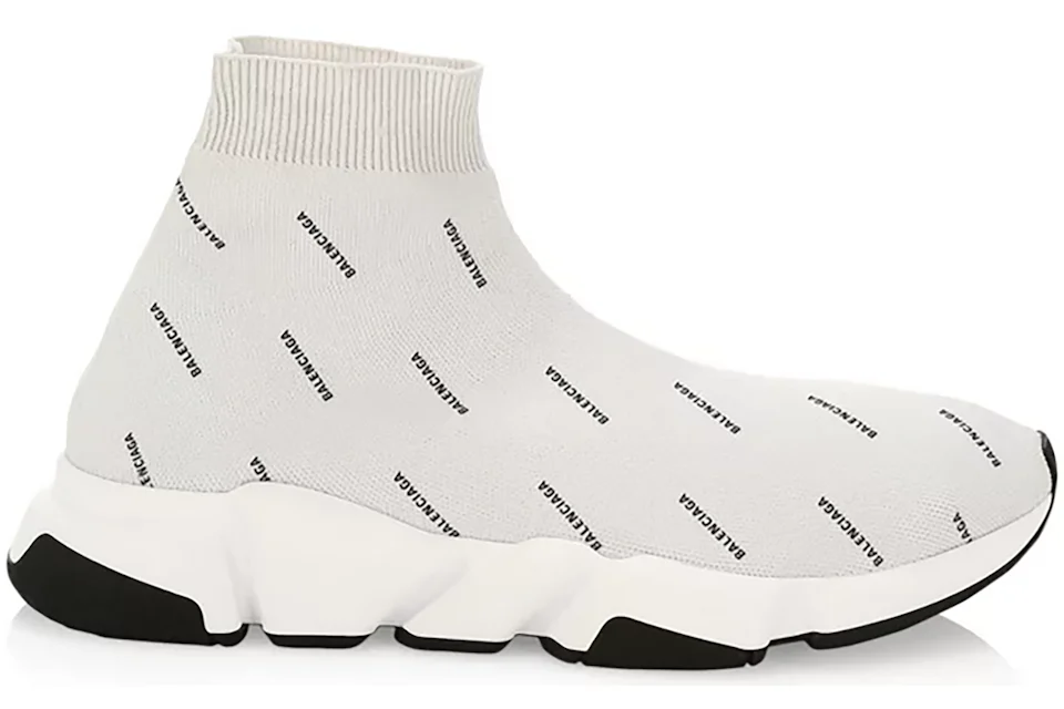 Balenciaga Speed Trainer All Over Logo Pearl Grey Men s Sneakers