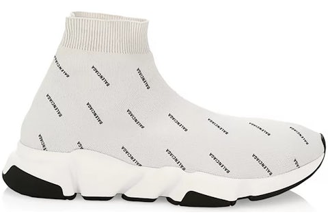 Balenciaga Speed Trainer All Over Logo Pearl Grey Men s Sneakers US