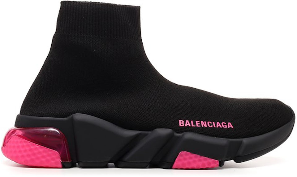 Balenciaga Black & Red Clear Sole Speed Sneakers