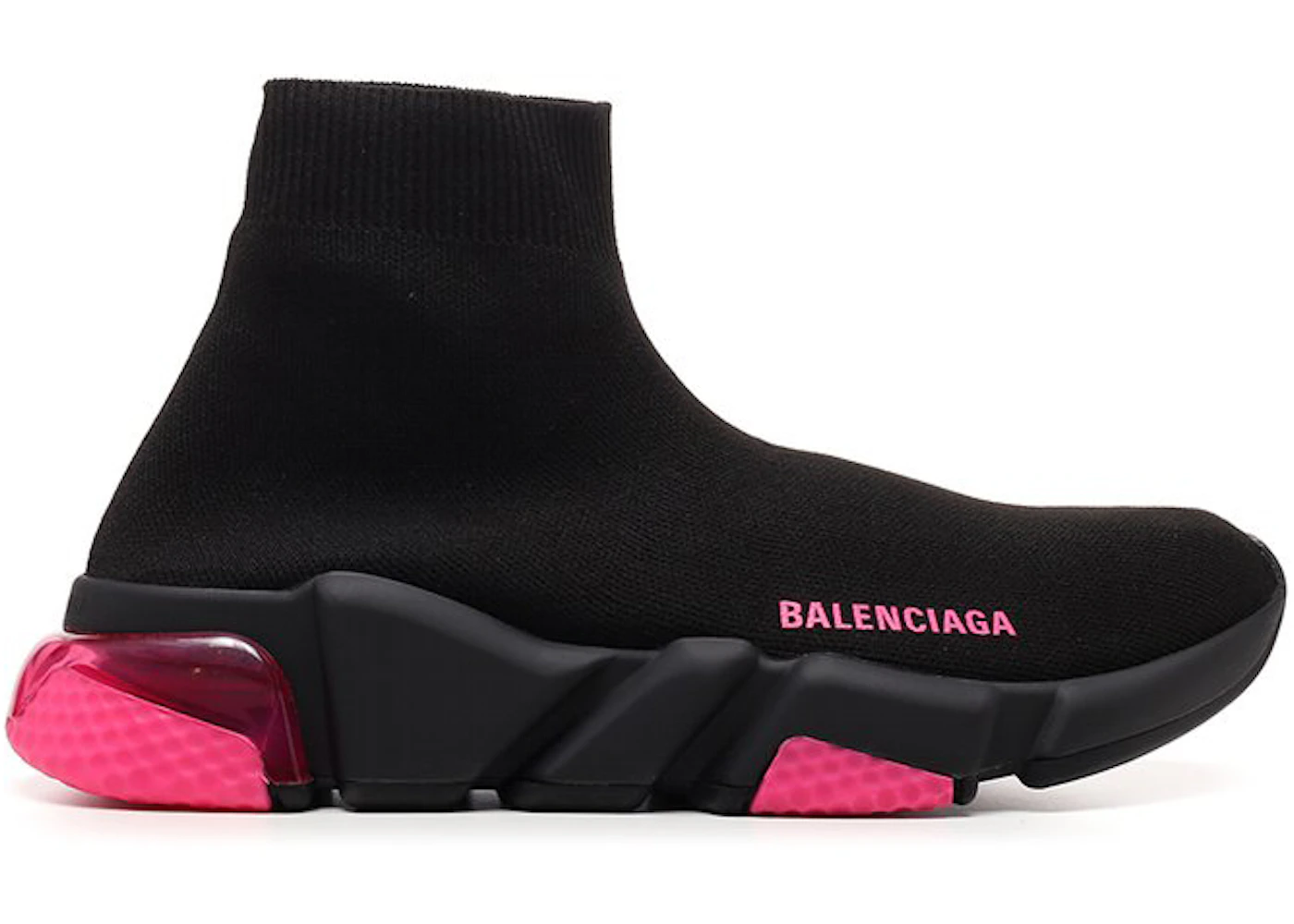 Balenciaga Speed Trainer Black Pink Clear Sole (Women's ...