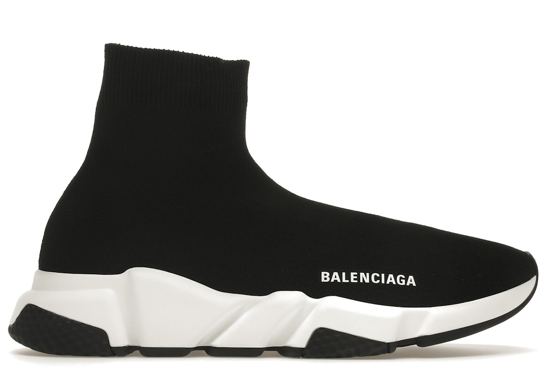 Pre-owned Balenciaga Speed Trainer Black White (2021) In Black/white