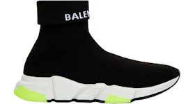Balenciaga speed trainer logo print black white on sale