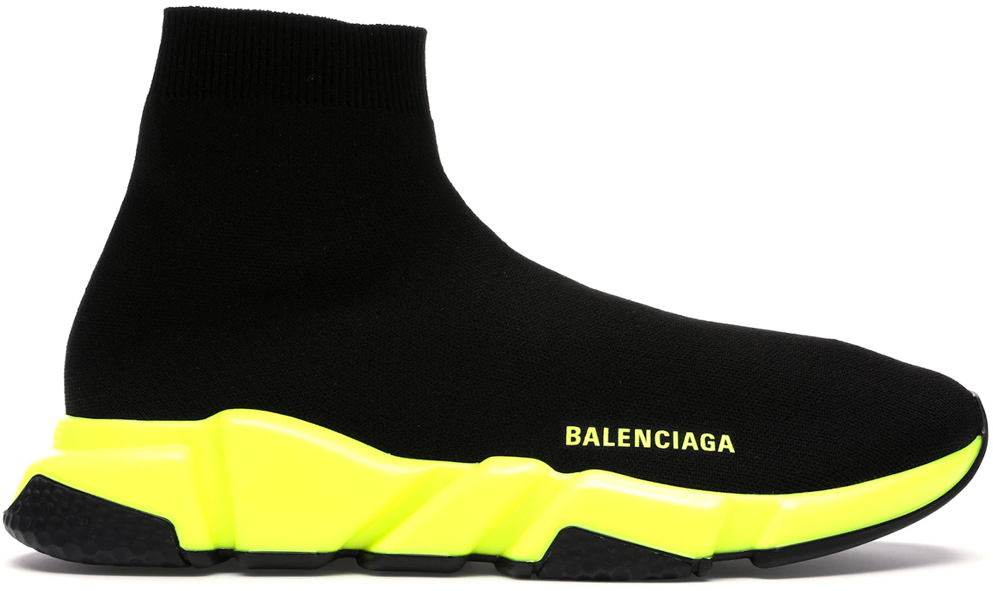 Balenciaga speed trainer Black Yellow Cloth ref.254095 - Joli Closet