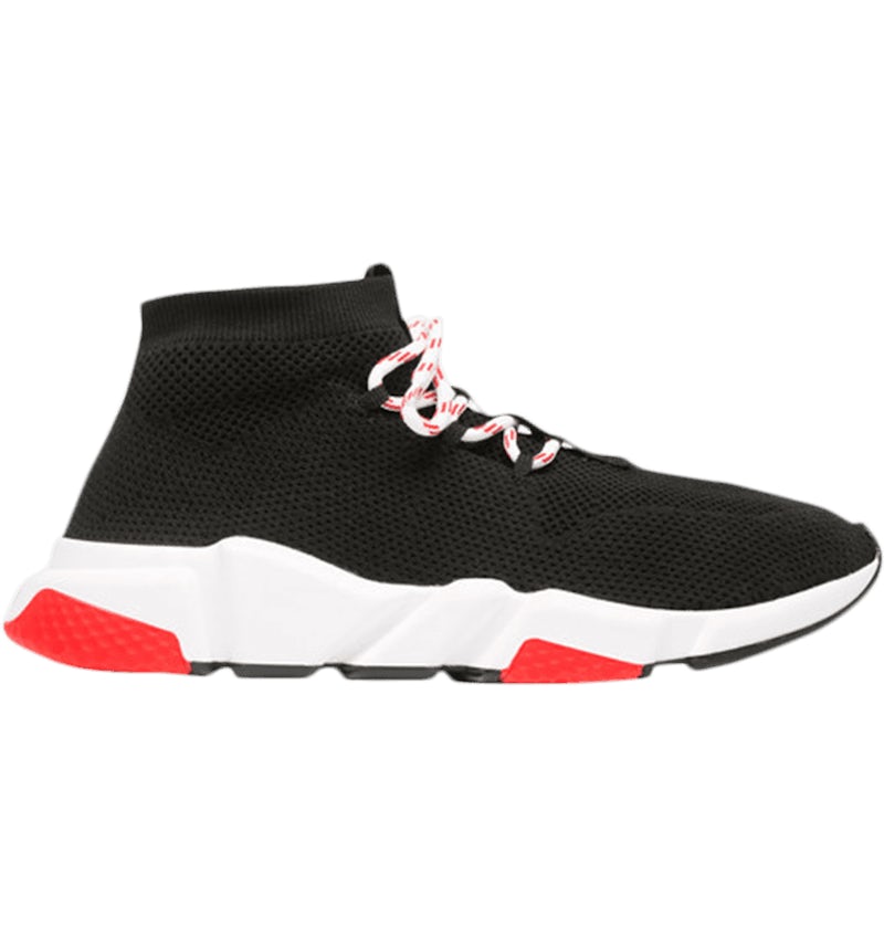 Balenciaga Speed Trainer Lace Up Black Red 2018 506343 W07U0 1000 US