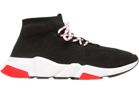 Balenciaga Speed Trainer Lace Up Black Red 2018 506343 W07U0 1000 US