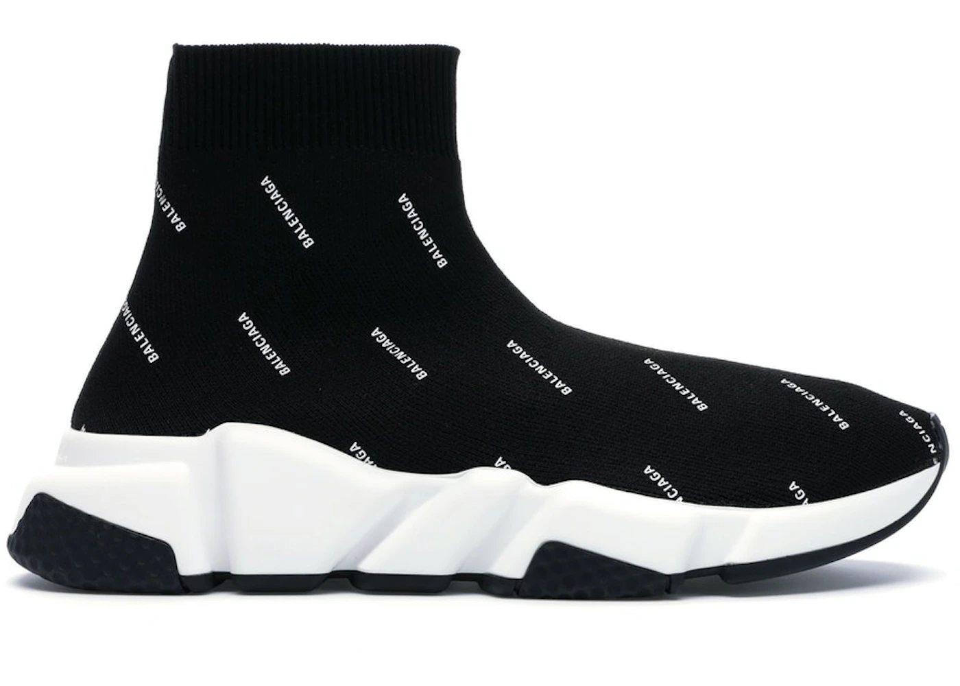 Balenciaga Speed Trainer Logo Print Black White (Women's Balenciaga Speed Trainer Logo Print Black White (Women's