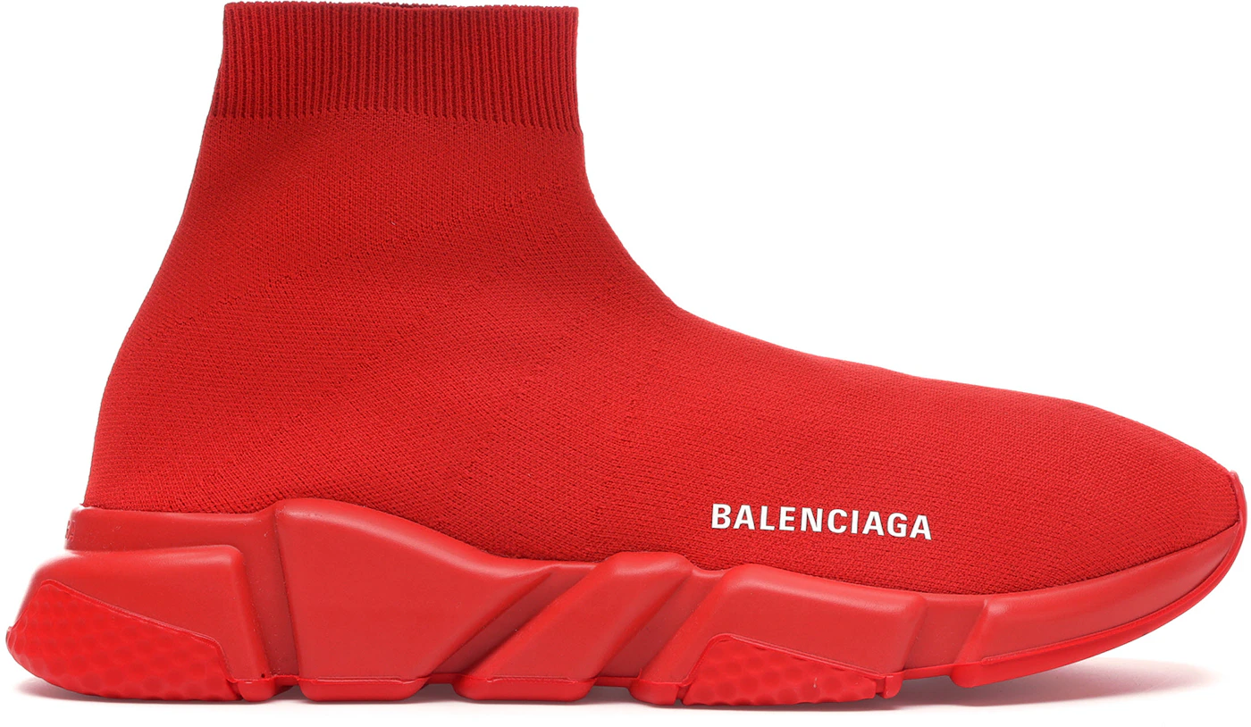 Speed cloth trainers Balenciaga Red size 43 EU in Cloth - 31146897
