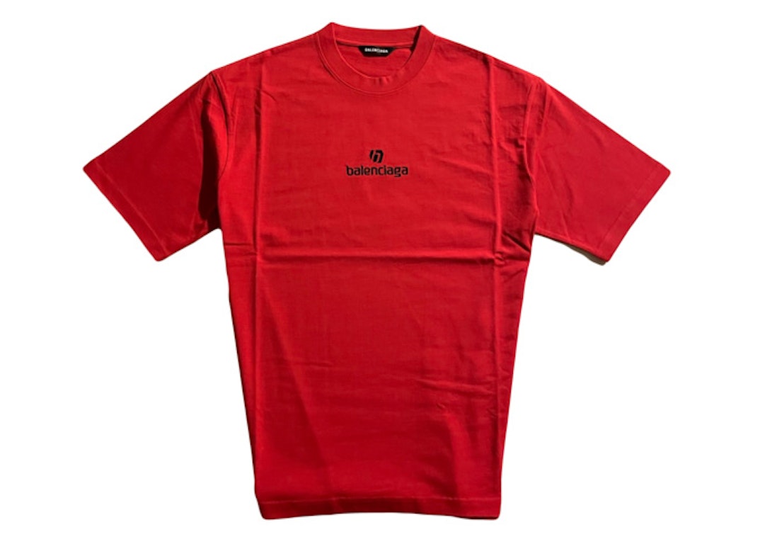 Pre-owned Balenciaga Sponsor Logo Small Fit T-shirt Red