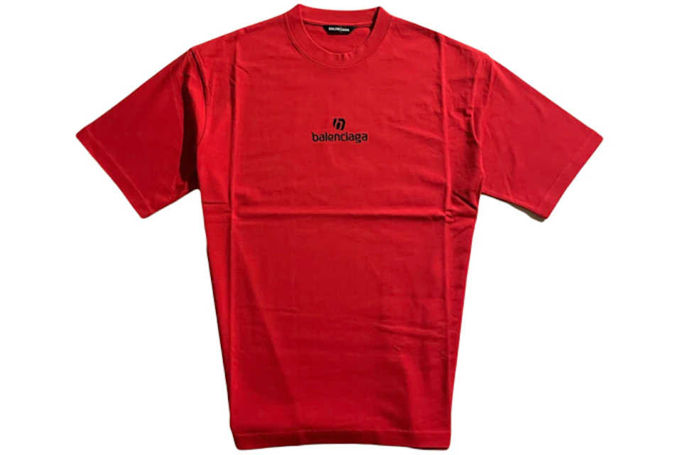 Balenciaga Sponsor Logo Small Fit T-shirt Red