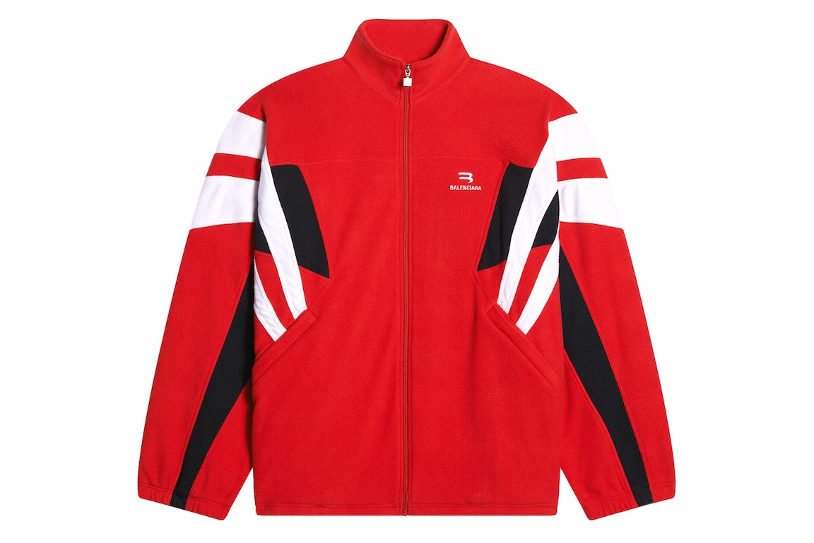 Pre-owned Balenciaga Sporty B Cosy Tracksuit Large Fit Jacket Red/black/white