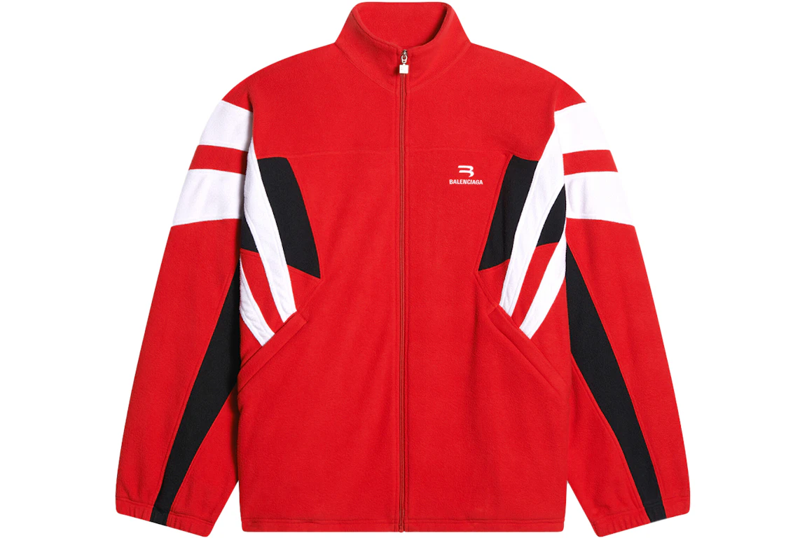 Balenciaga Sporty B Cosy Tracksuit Large Fit Jacket Red/Black/White