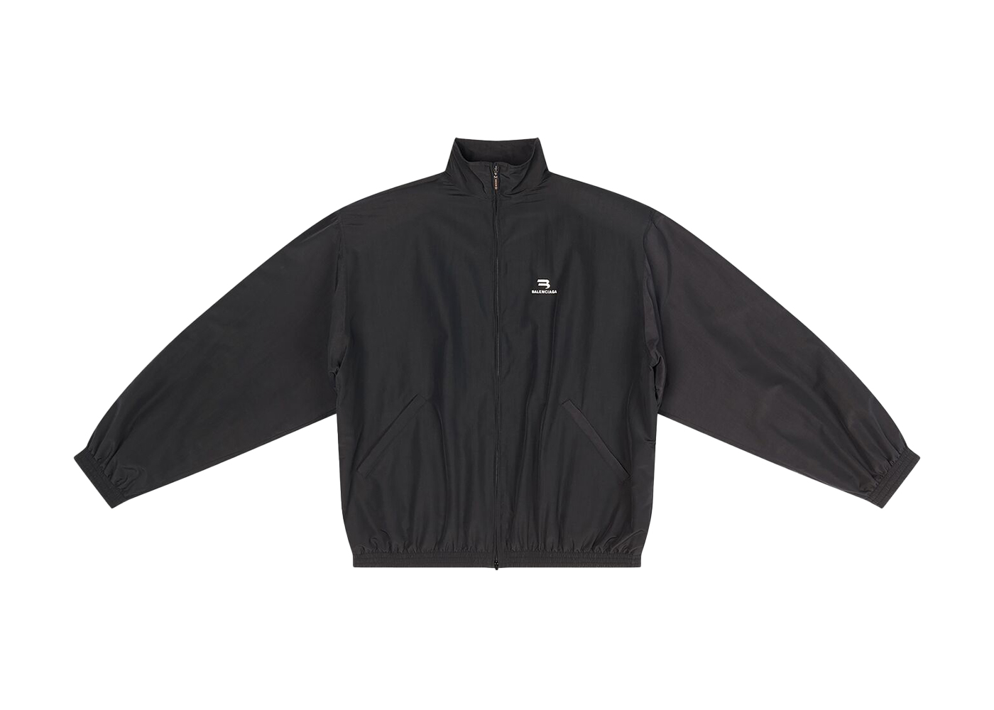 Balenciaga Sporty B Oversized Tracksuit Nylon Jacket Black/White