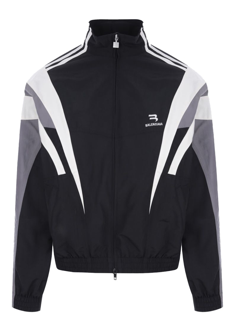 Balenciaga Sporty B Tracksuit Jacket Black/Grey/White Herren