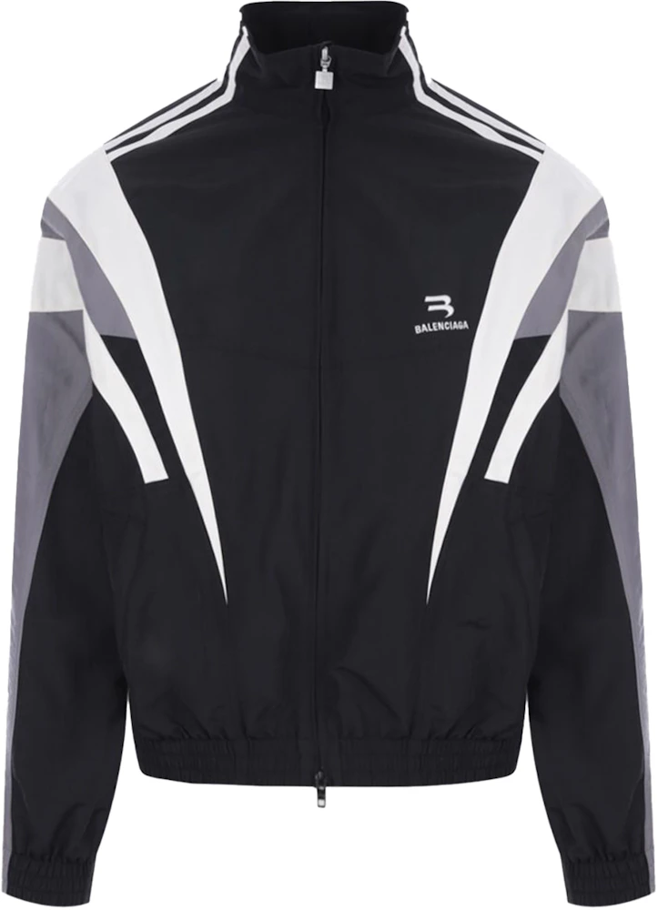 Balenciaga Sporty B Tracksuit Jacket Black/Grey/White Men's - SS22 - US