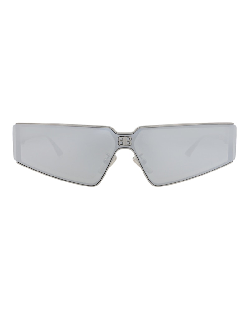 Balenciaga SquareFrame Metal Sunglasses in Ruthenium Ruthenium Silver (Bb0192S/30011960/004)
