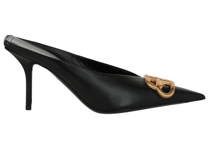 靴 Balenciaga knife mule satin Black 37 Knife Bow leather mules in black - Balenciaga | Mytheresa