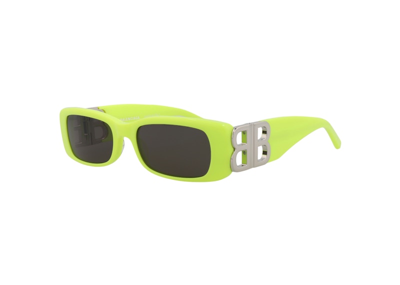 Pre-owned Balenciaga Women's Square Rectangle Sunglasses/30008871008) In Yellow/silver/grey (bb0096s In Multi