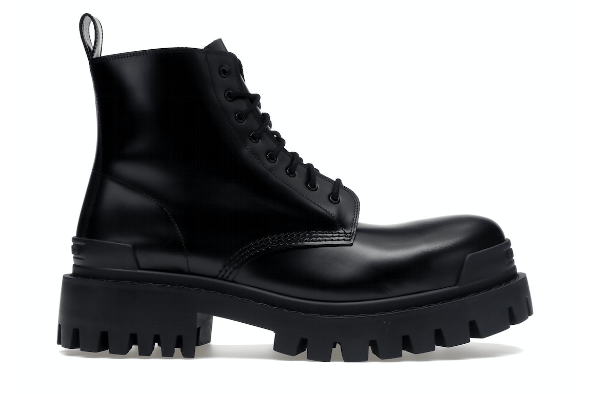 Pre-owned Balenciaga Strike 20mm Lace Up Boot Black