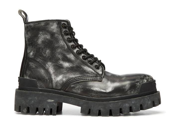 Balenciaga Strike Ankle Boots Black Leather Men's