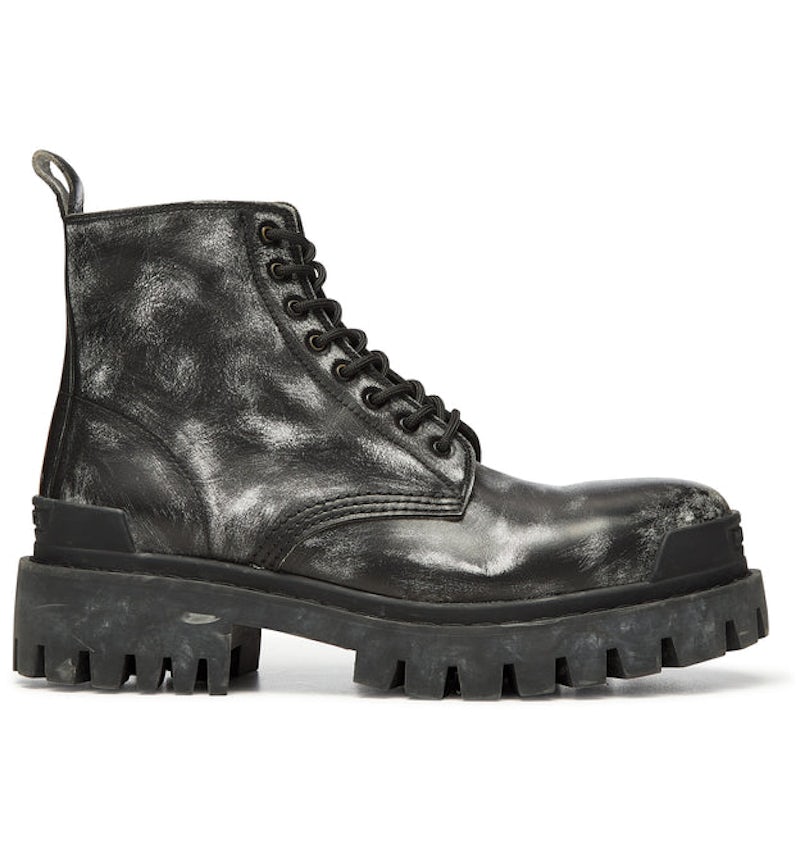 Balenciaga Strike Ankle Boots Black Leather Men's
