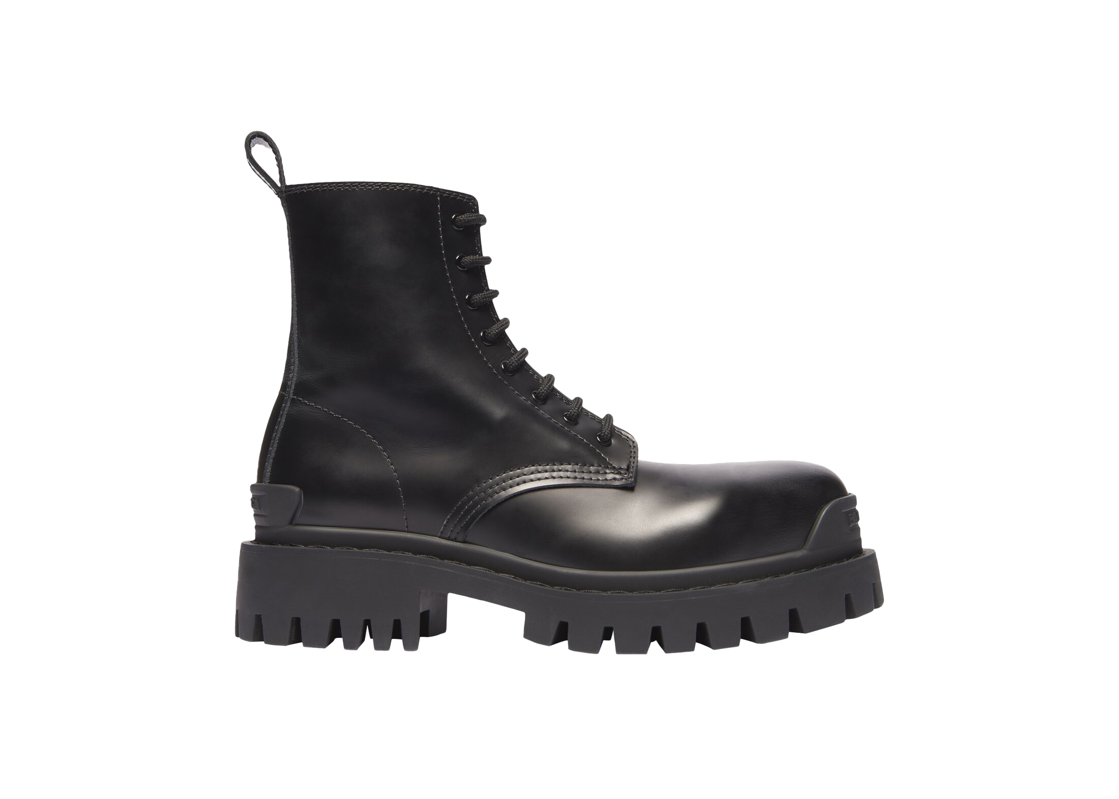 Balenciaga Navy Leather Combat Boots 40  Blue Spinach