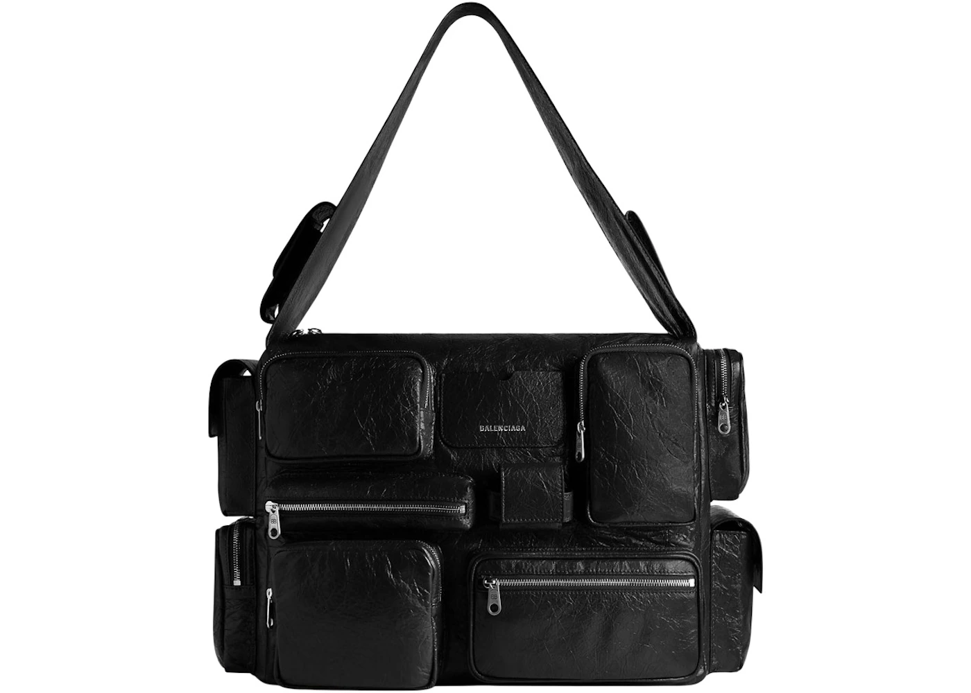 Balenciaga Superbusy Large Sling Bag Black in Calfskin Leather - US